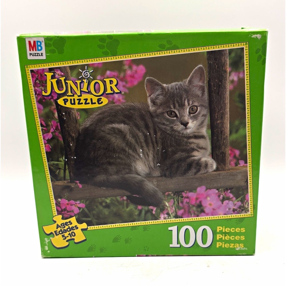 MB Junior Puzzle Cat Kitten 100pc Interlocking Cardboard Jigsaw 04828-32